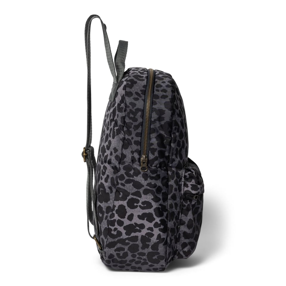 Antra Leopard Puffy Midi Backpack with Front Pocket