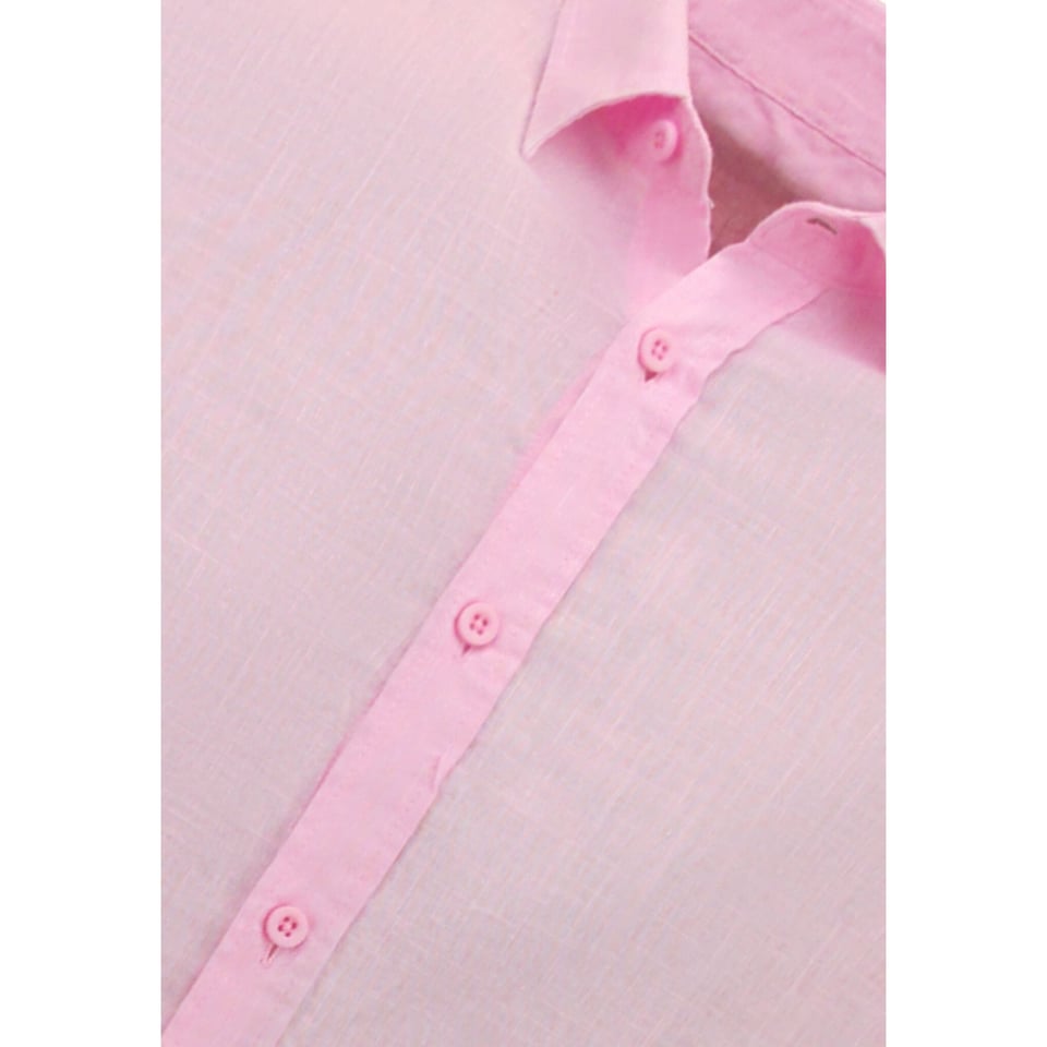 Linnen Overhemd Heren - Regular Fit - Casual Blanco - Roze