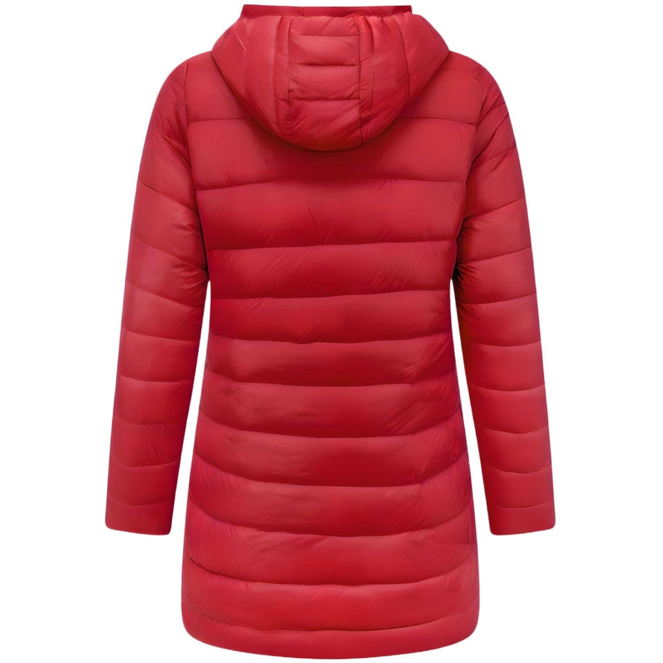 Double Face Dames Jassen Parka - Slim Fit - Rood