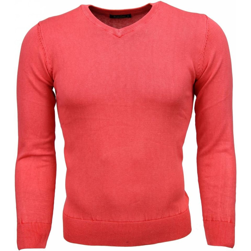 Casual Trui - Exclusive Blanco V-Hals - Roze / Rood