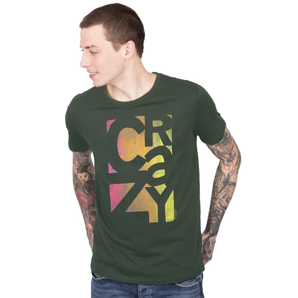 Crazy T-Shirt- Stone Wash Groen