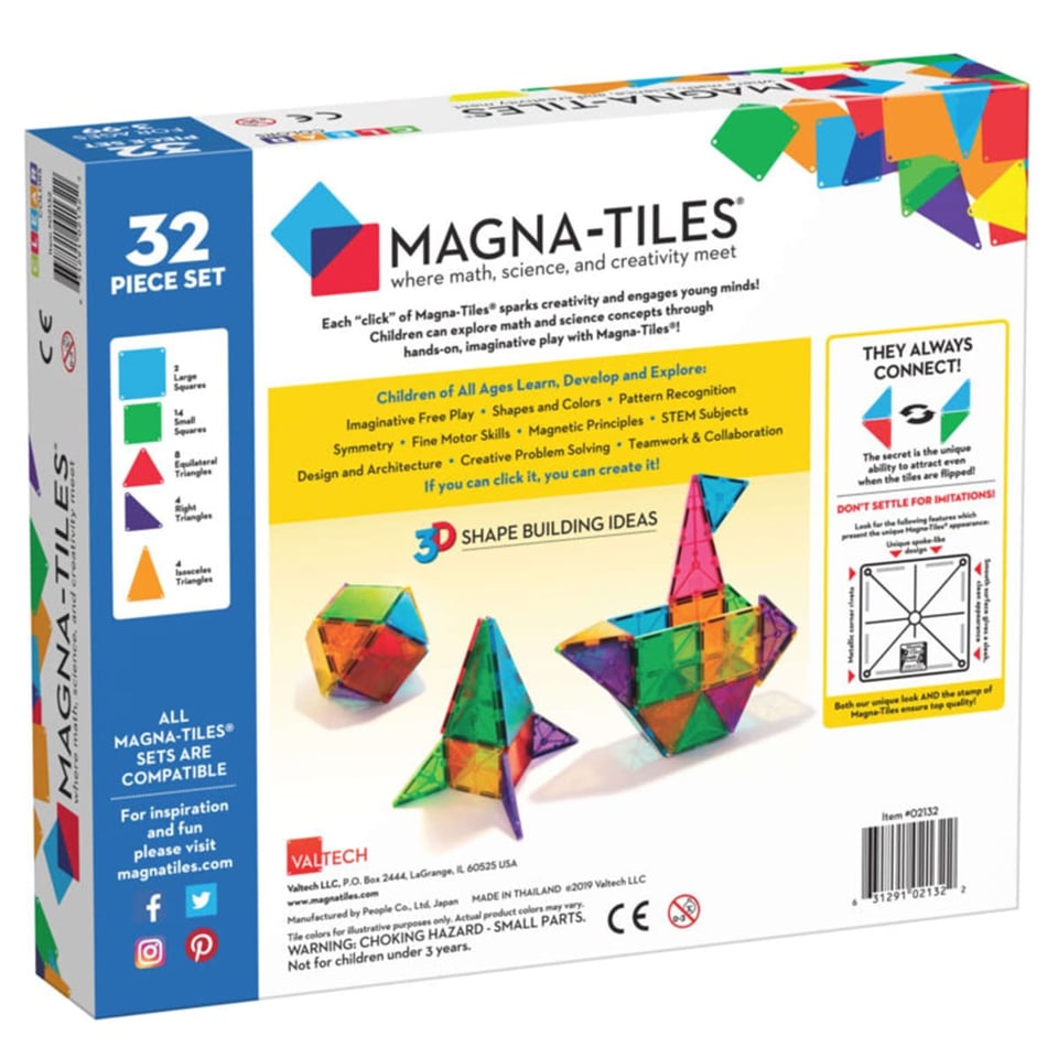 Magna-Tiles Clear Colors (32 Stuks)