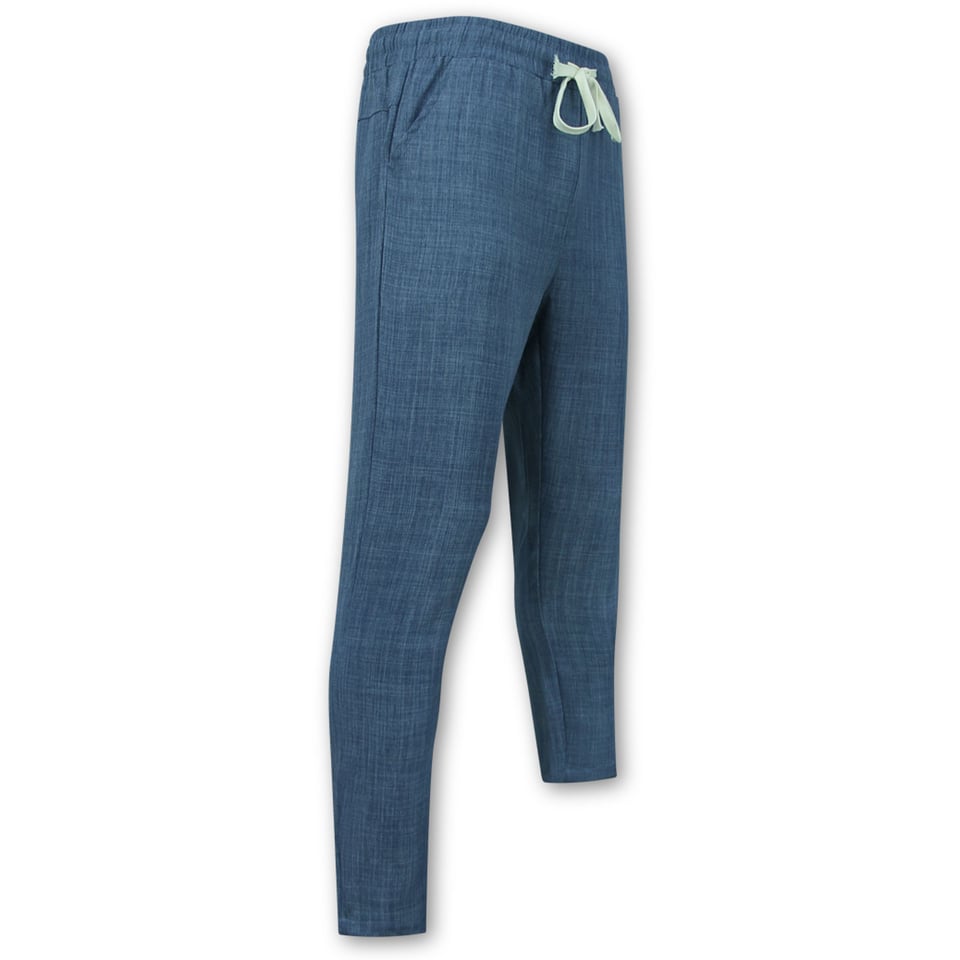 Linnen Twinset - Linnen Zomerset Heren - Linnen Overhemd Heren - Zomer Broek Heren - MG-011 - Blauw