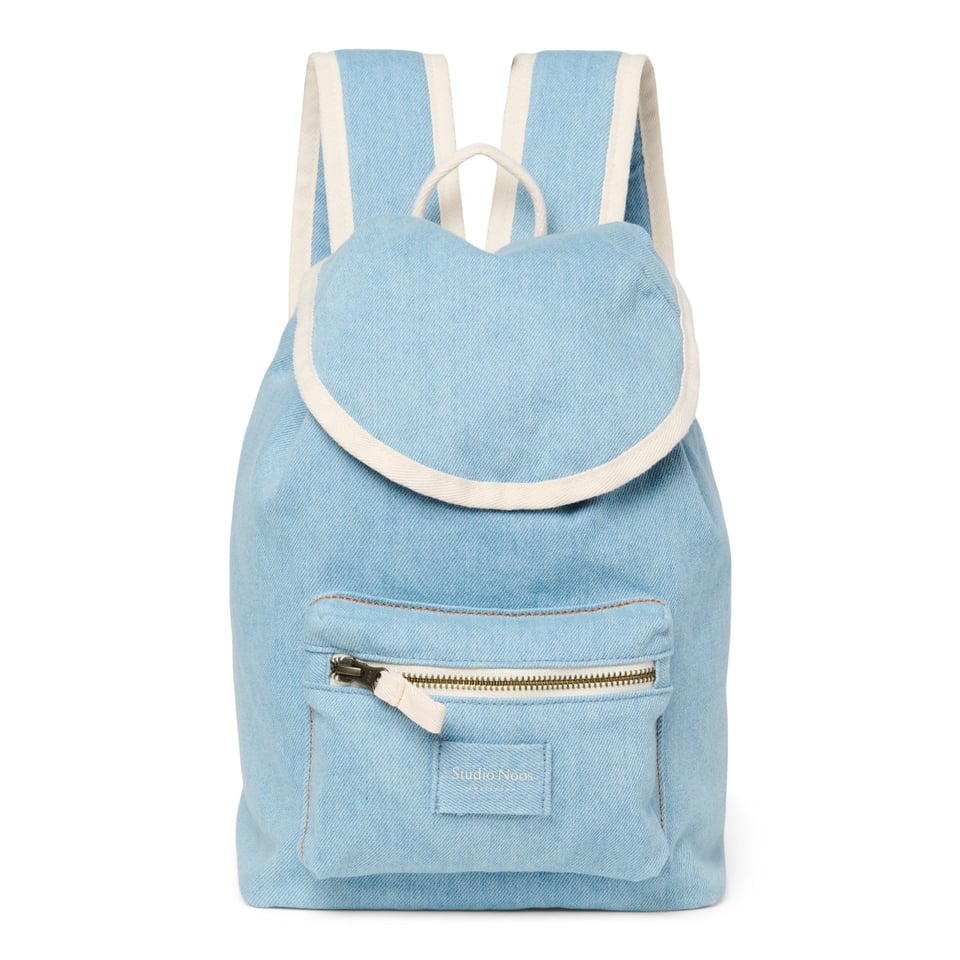 Denim Solid Midi Backpack Drawstring  Blue - Blue / OS
