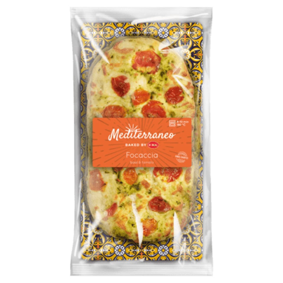 Mediterraneo Focaccia Basilicum, Kaas & Tomaat