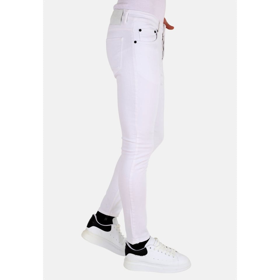 Nette Witte Heren Slim Fit Spijkerbroek Met Stretch -DP106