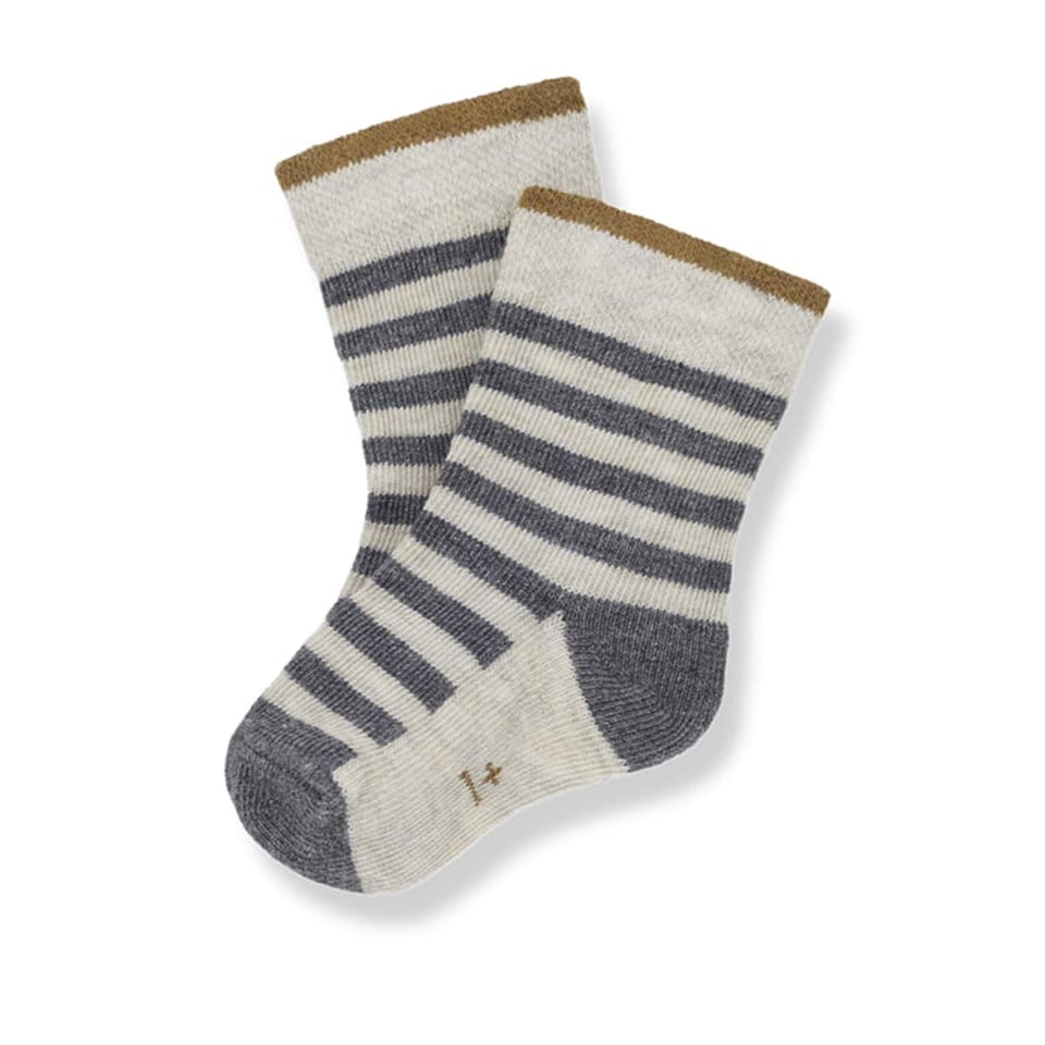 1+ In The Family Dalmau Striped Socks Oatmeal