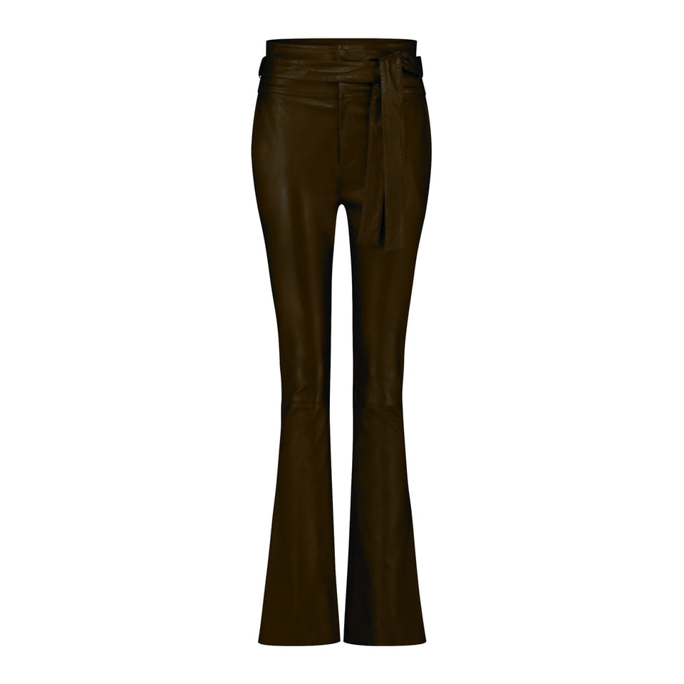 DNA Panny Leather Flare Pant - New Chocolate