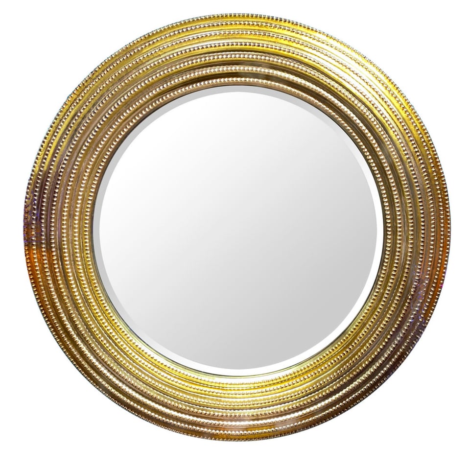 Spiegel Rond Nippel Design Goud XL 113cm Met Facet Rand