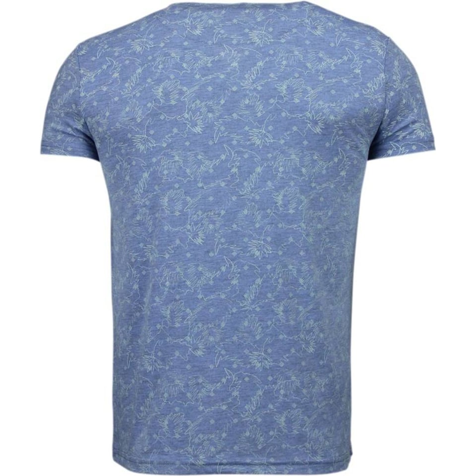 Blader Motief Summer - T-Shirt - Blauw