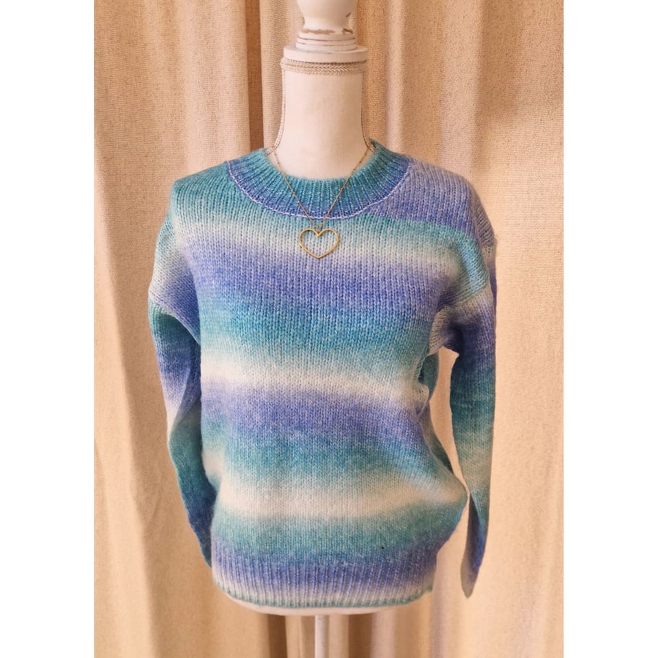 Roundneck Rainbow sweater - blue