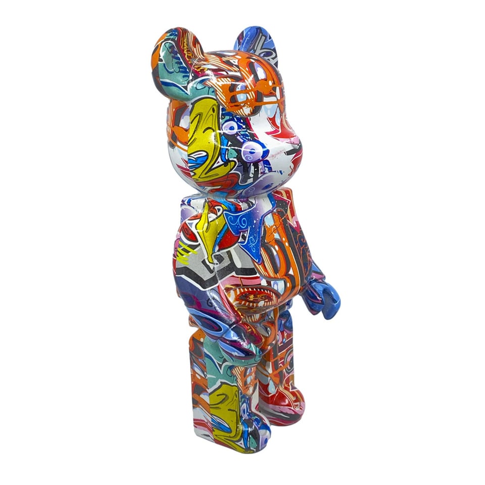 Beeldje Design Teddy Beer Graffiti Multicolor 35cm