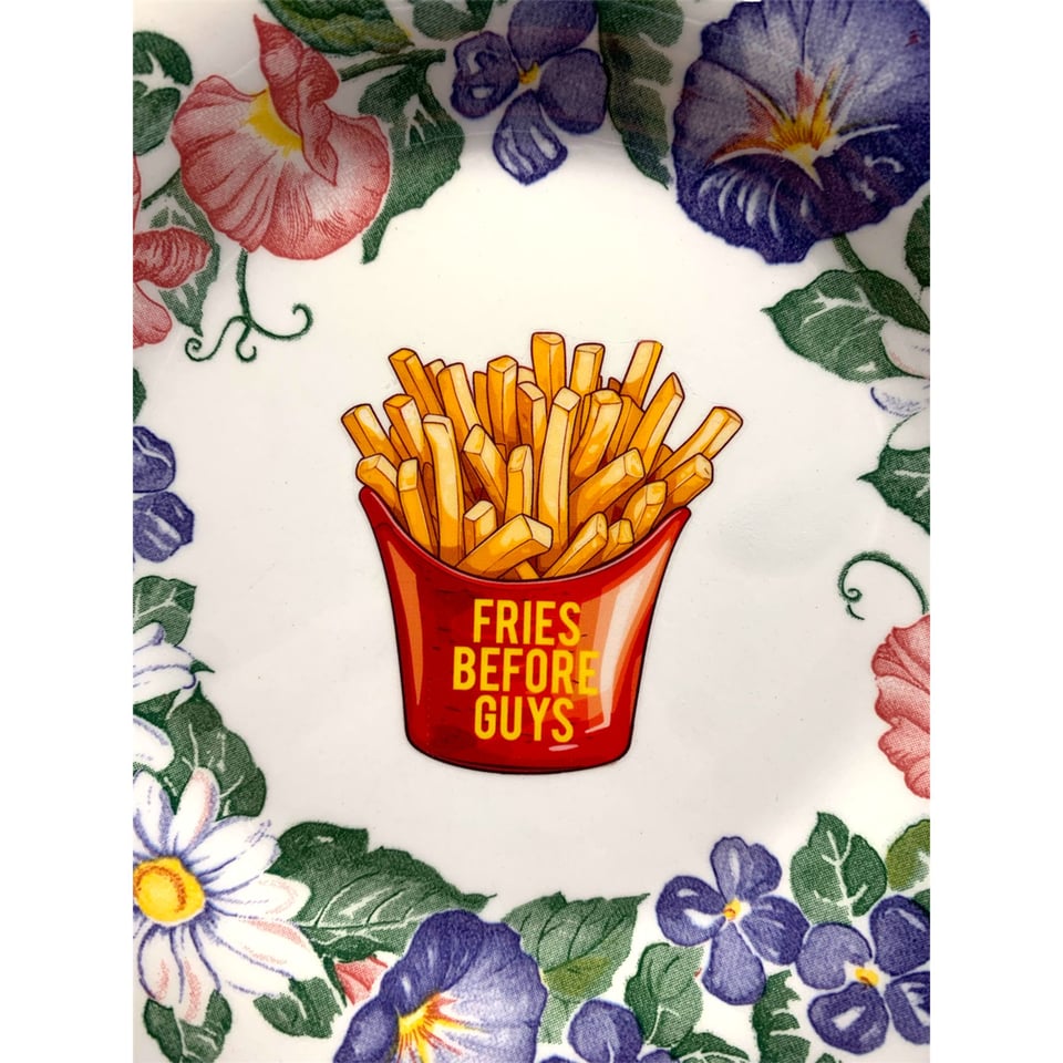 Fries Before Guys Vintage Bordje Blauw