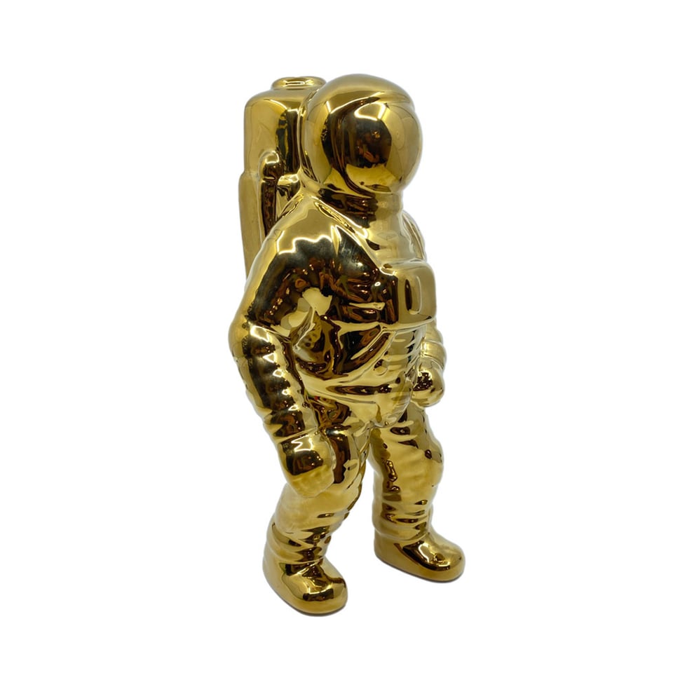 Vaasje Astronaut Glans Goud Keramiek 29cm