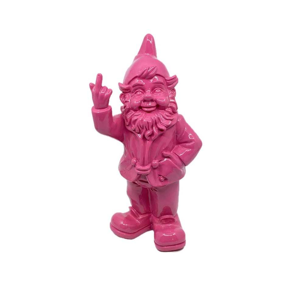 Beeldje Kabouter F*ck You Fuchsia 10cm