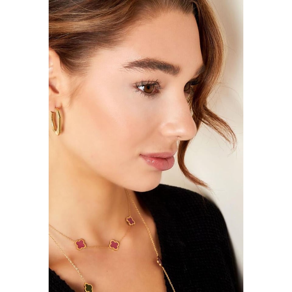 Multicolor Necklace Red - clover - Onesize