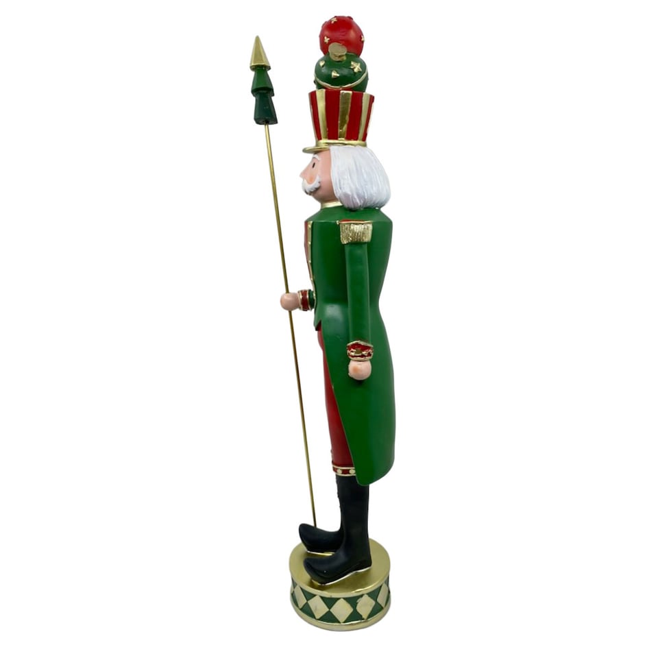 Beeld Notenkraker Met Staf Multicolor 12x54cm