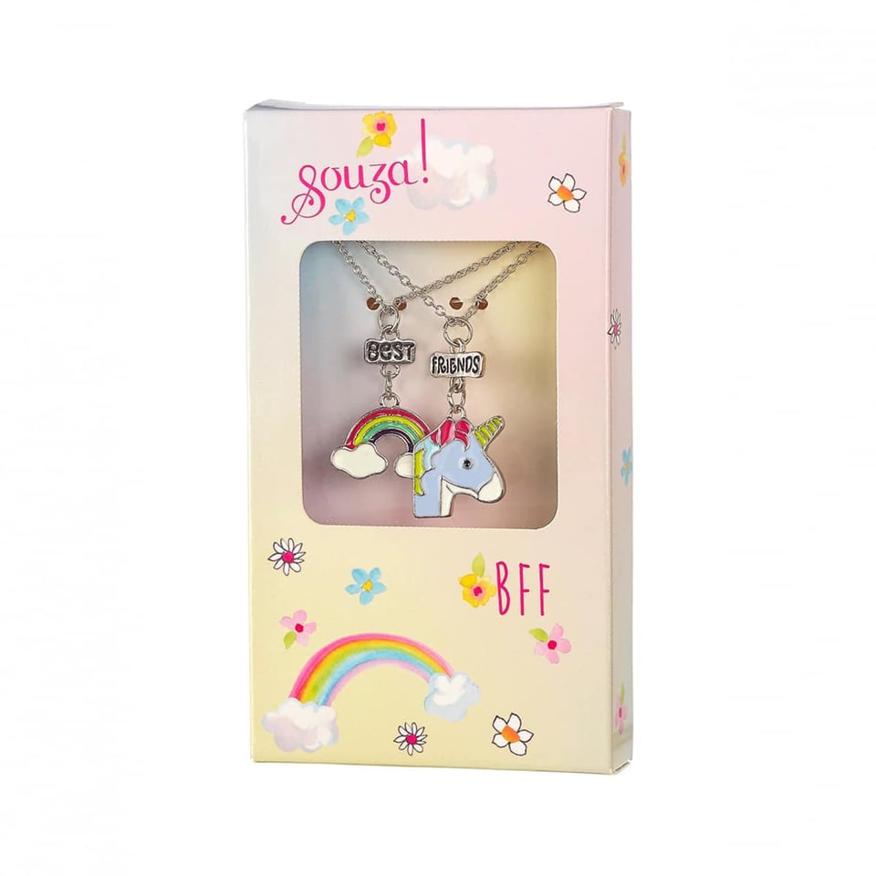 Cadeauset BFF Eenhoorn Kettinkjes, Zilver