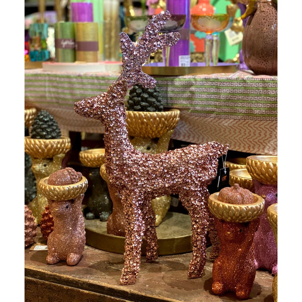 Kerst Decoratie Hertjes Glitters in 2 Kleuren 2 Maten