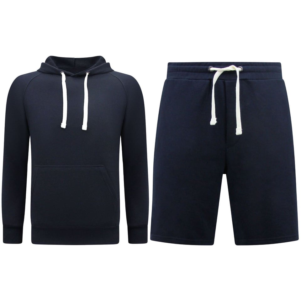 Hoodie Heren - Korte Broek Heren - SET- Donker Blauw