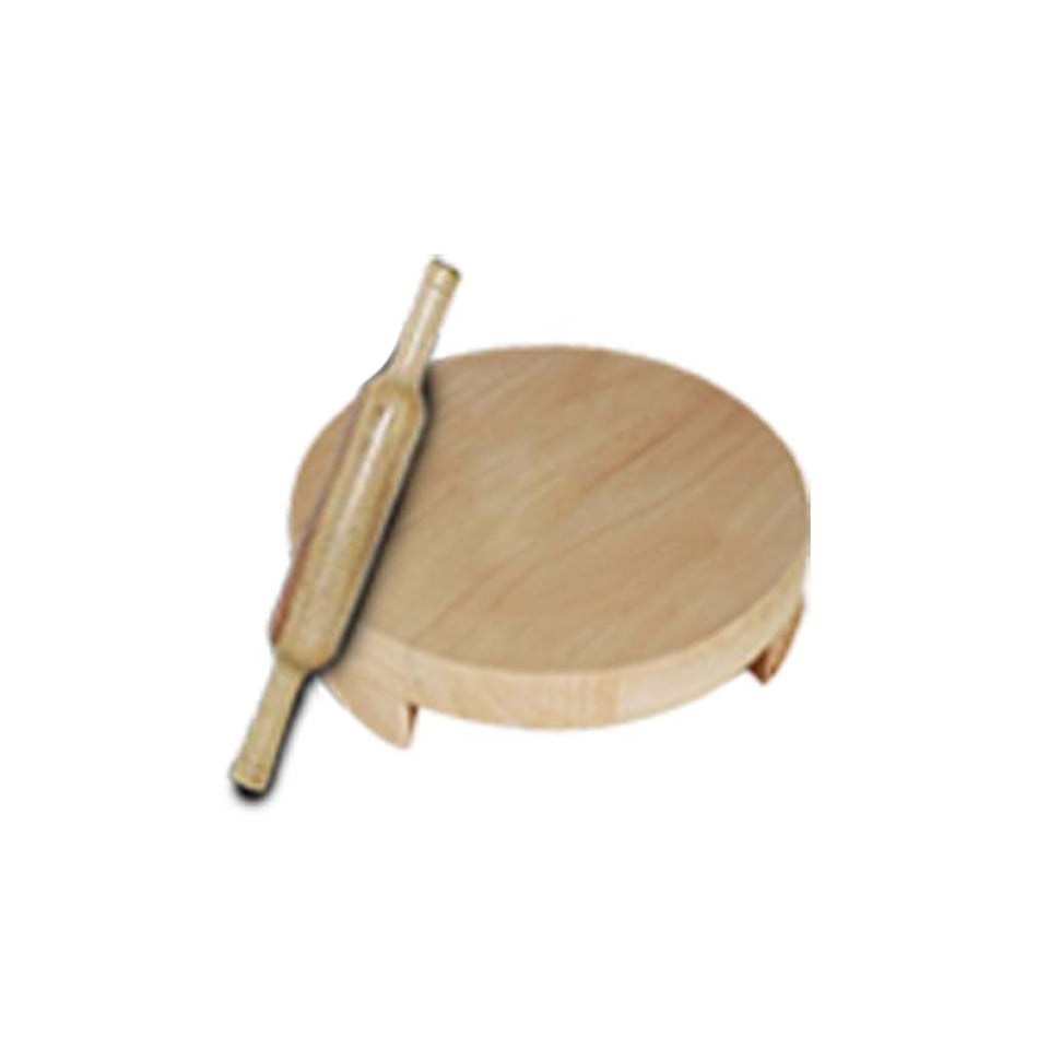 Wooden Chapati Board - Chakla + Wooden Rolling Pin, Wooden Belan Combo