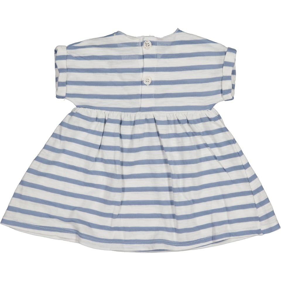BOAT- Striped cot.slub Dress - Blue