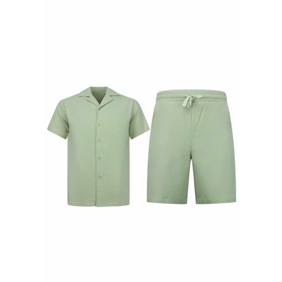Twinset - Zomerset Heren - Ribbed Oversized Shirt - Shorts Heren / Oversized T Shirt Heren - F-919 - Bruin