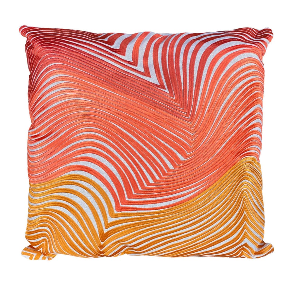 Sierkussen Swirls Oranje Geel Katoen 50x50cm