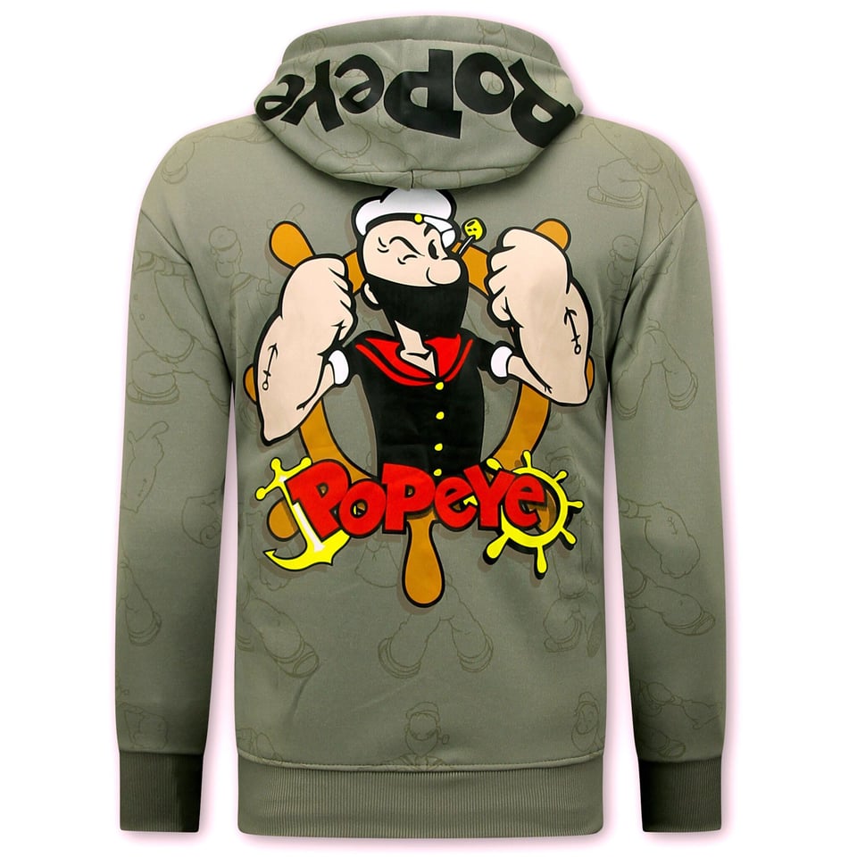 Hoodie Heren Met Capuchon - Popeye - Grijs