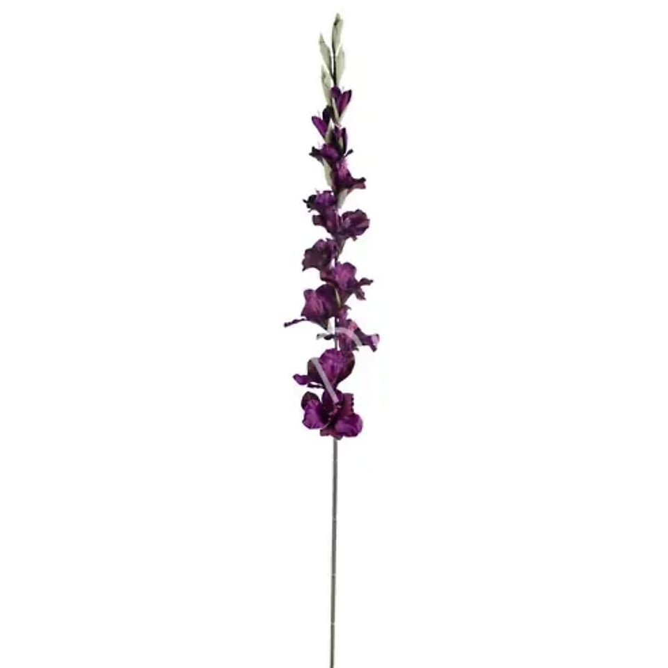 Kunstbloem Gladiool Donker Paars Op Steel 108cm