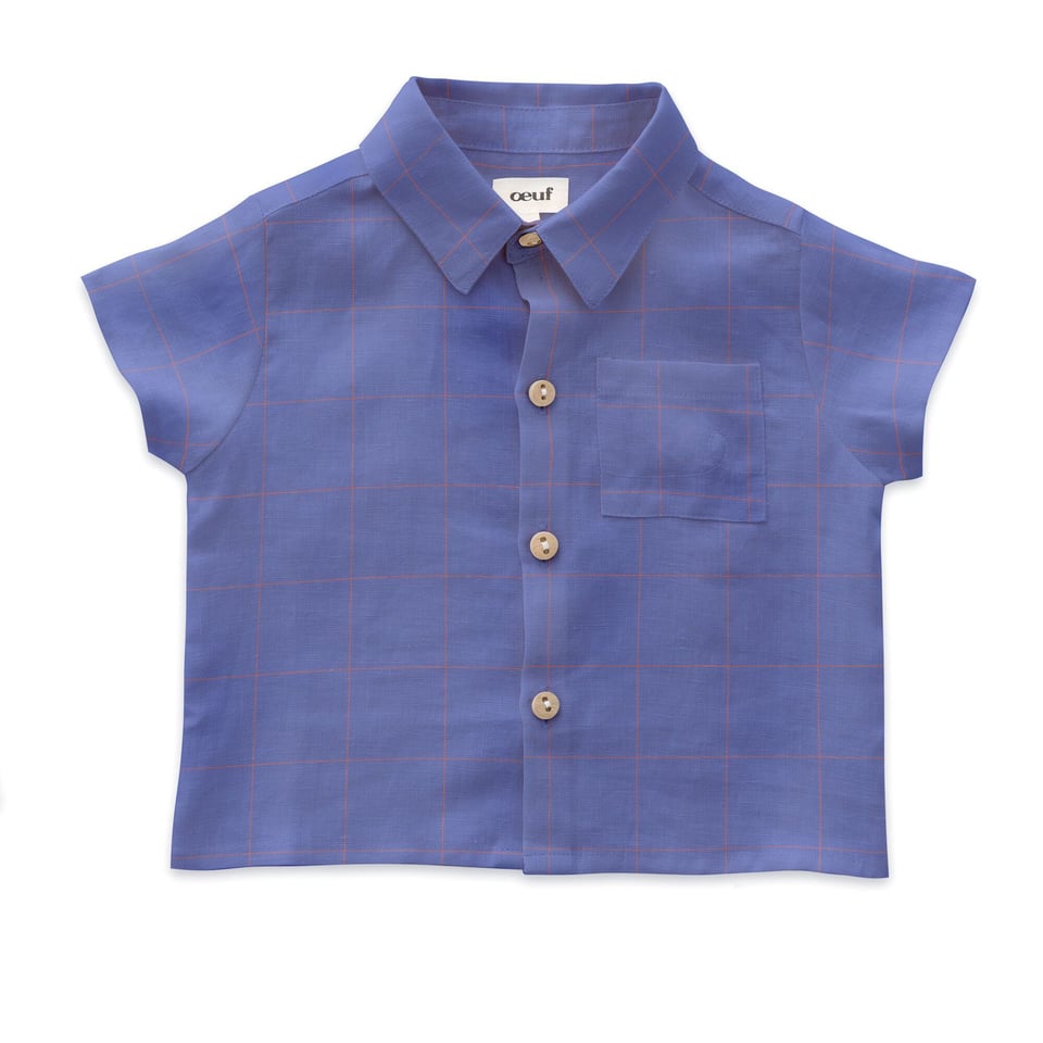 Button Down Shirt - Iris/Checks