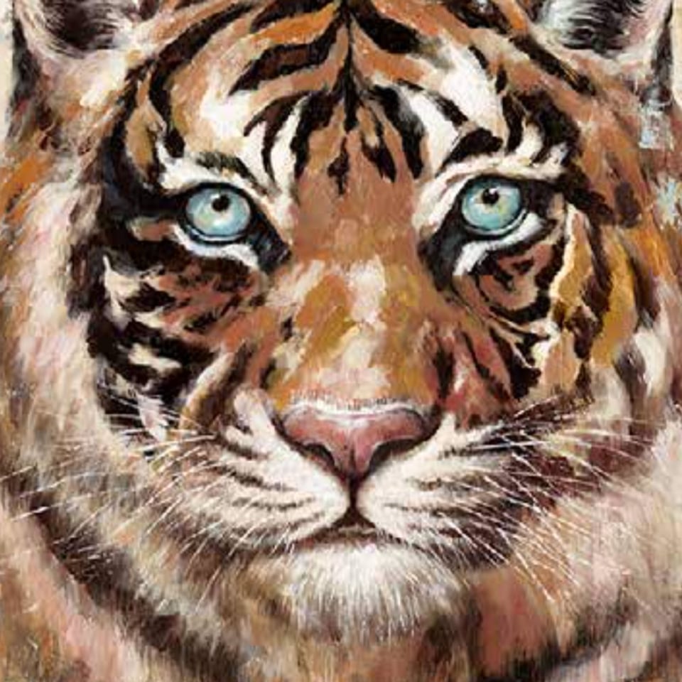 Schilderij Tijger Canvas 100x100cm