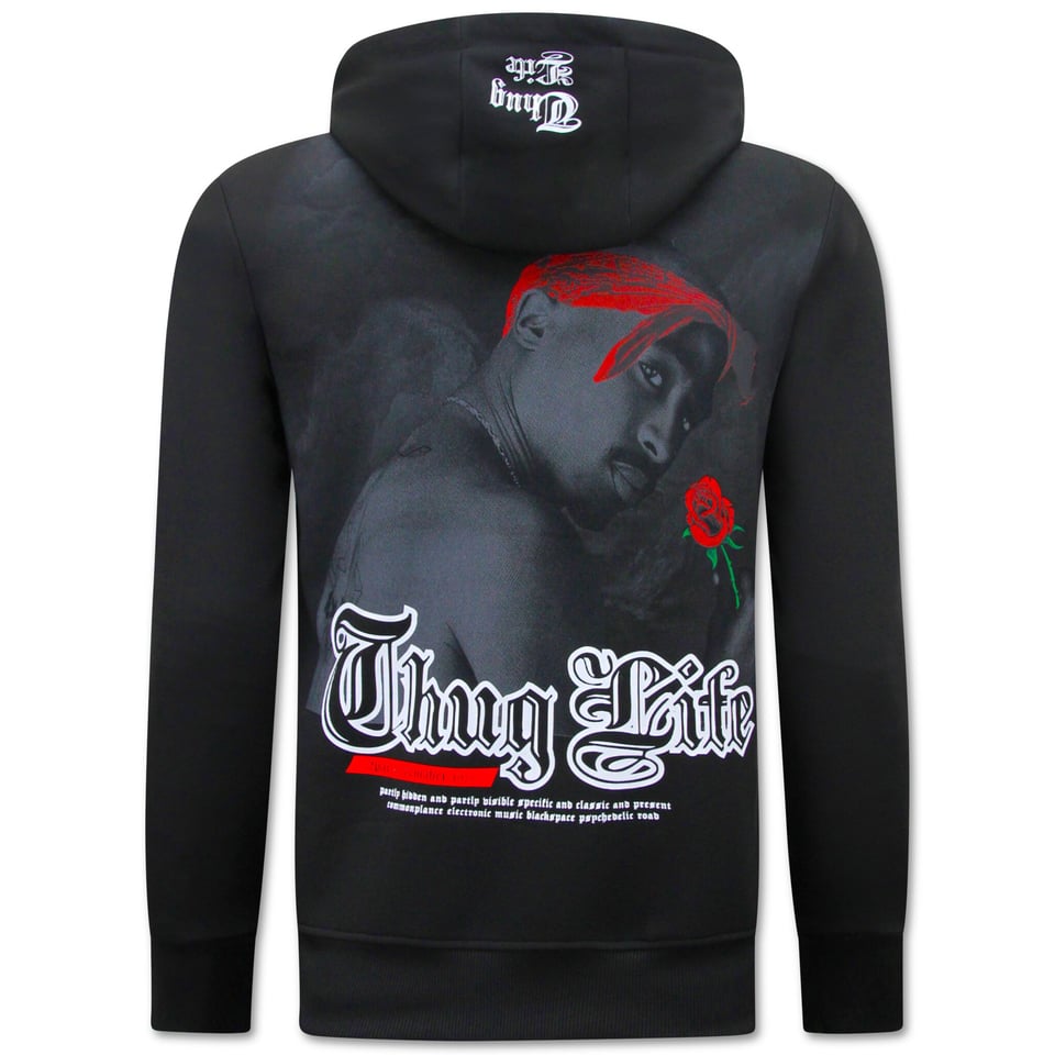 2Pac Heren Hoodie - Thug Life - Zwart