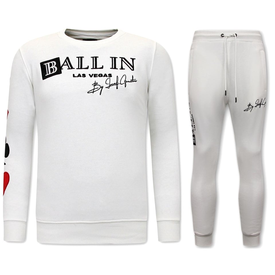 Exclusieve Joggingpak Mannen - Ballin Las Vegas - Wit