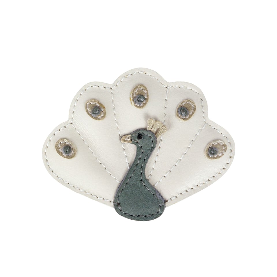 Donsje Guar Clip Peacock Off White Metallic Leather