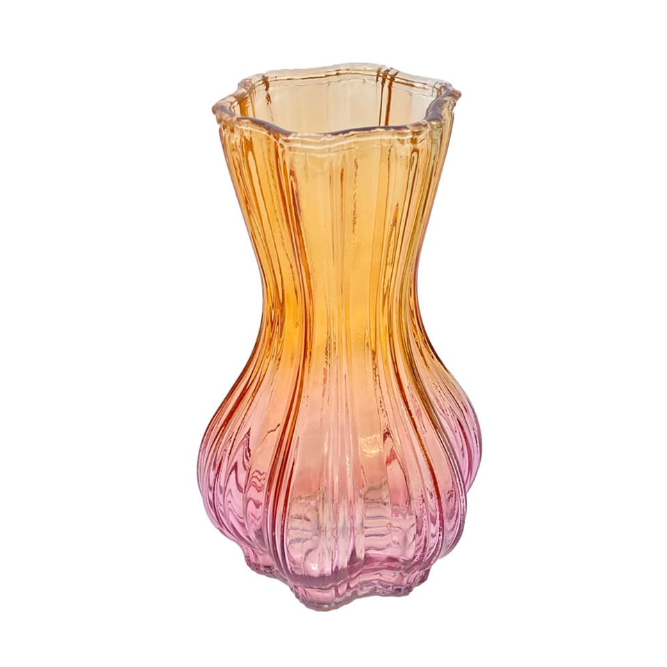 Vaas Knoflook Orange Mix Glas 13x20cm in 4 Tinten