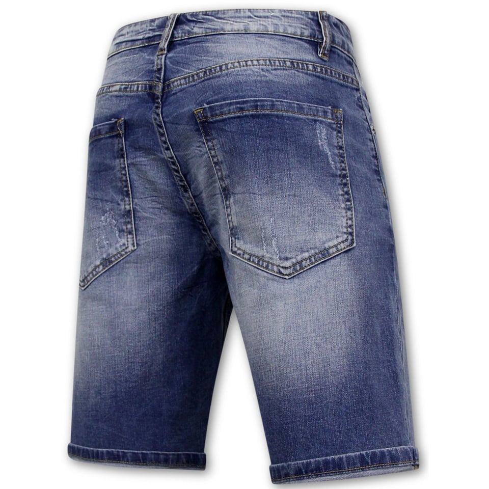 Stretch Korte Broek Heren - Denim Short - Blauw