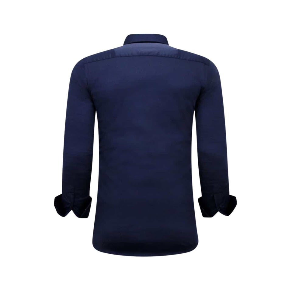 Luxe Aparte Blanco Heren Overhemden - Slim Fit - 3081- Navy