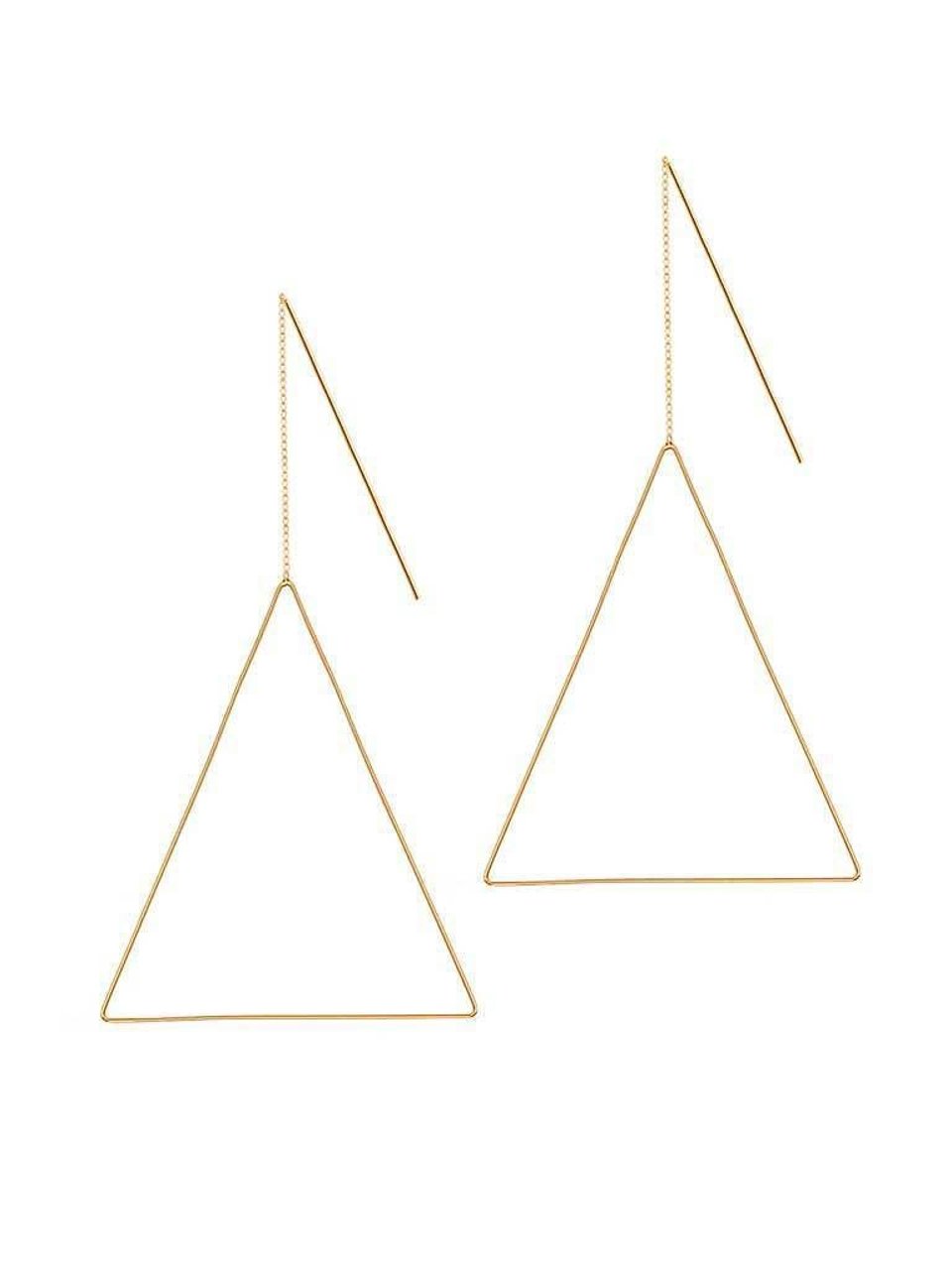 Silver Hanging Earrings with Big Triangle