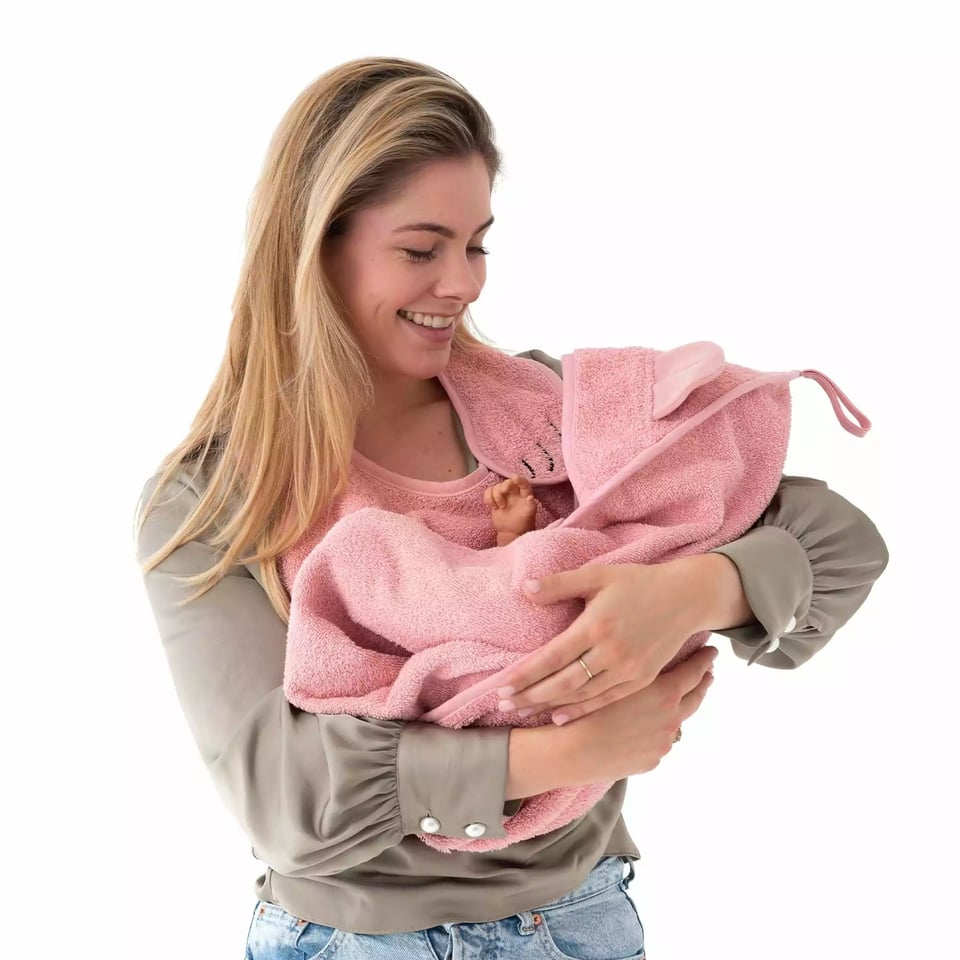 Nifty handsfree badcape - roze