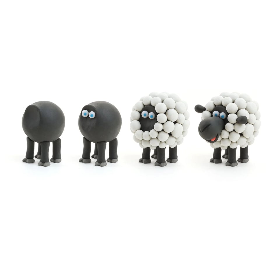 Hey Clay Boetseerklei Schaap - 3 Kleuren