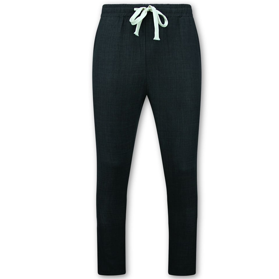 Linnen Zomerset Heren - Linnen Twinset - Linnen Overhemd Heren - Zomer Broek Heren - MG-012 - Zwart