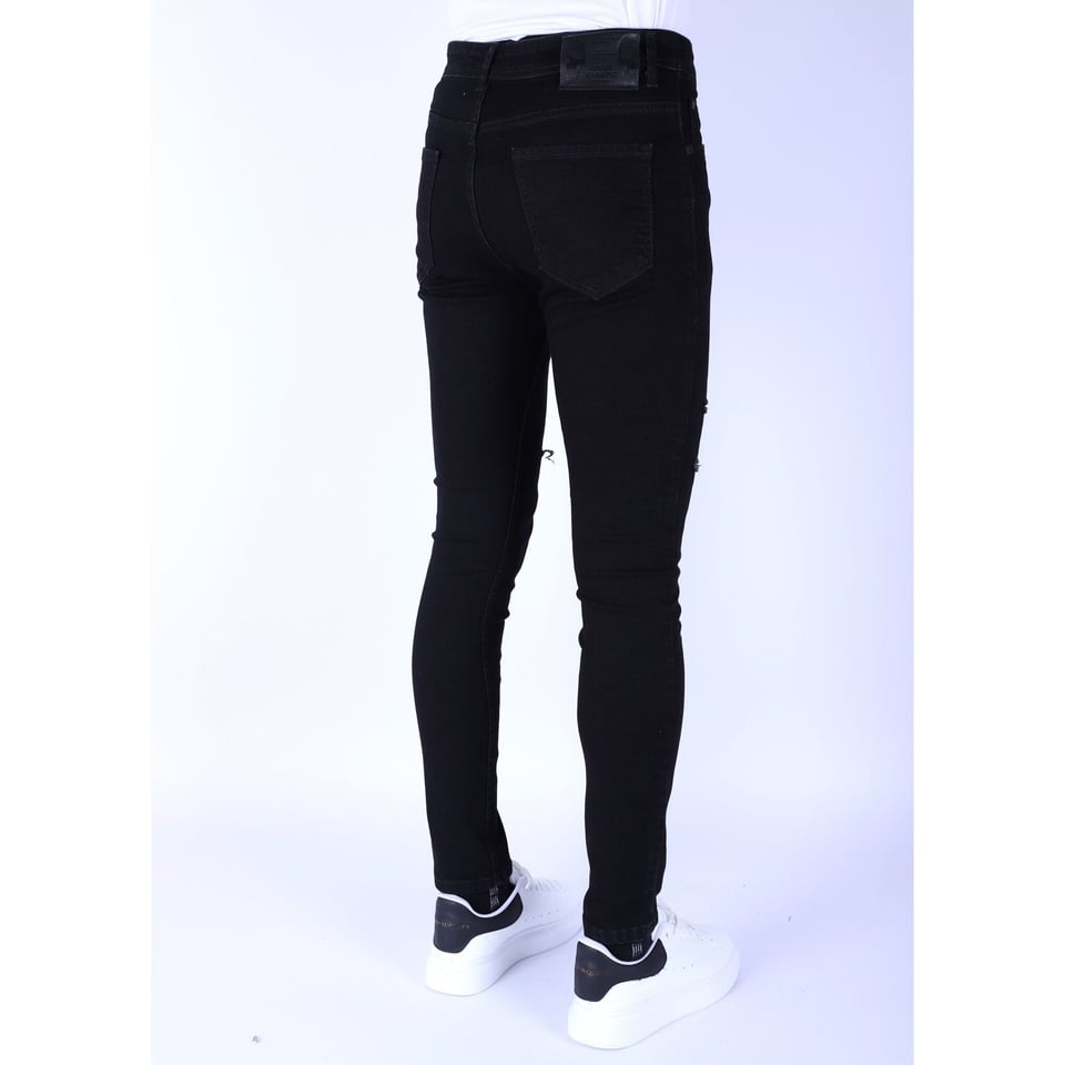 Ripped Gescheurde Jeans Heren - Slim Fit -1092- Zwart