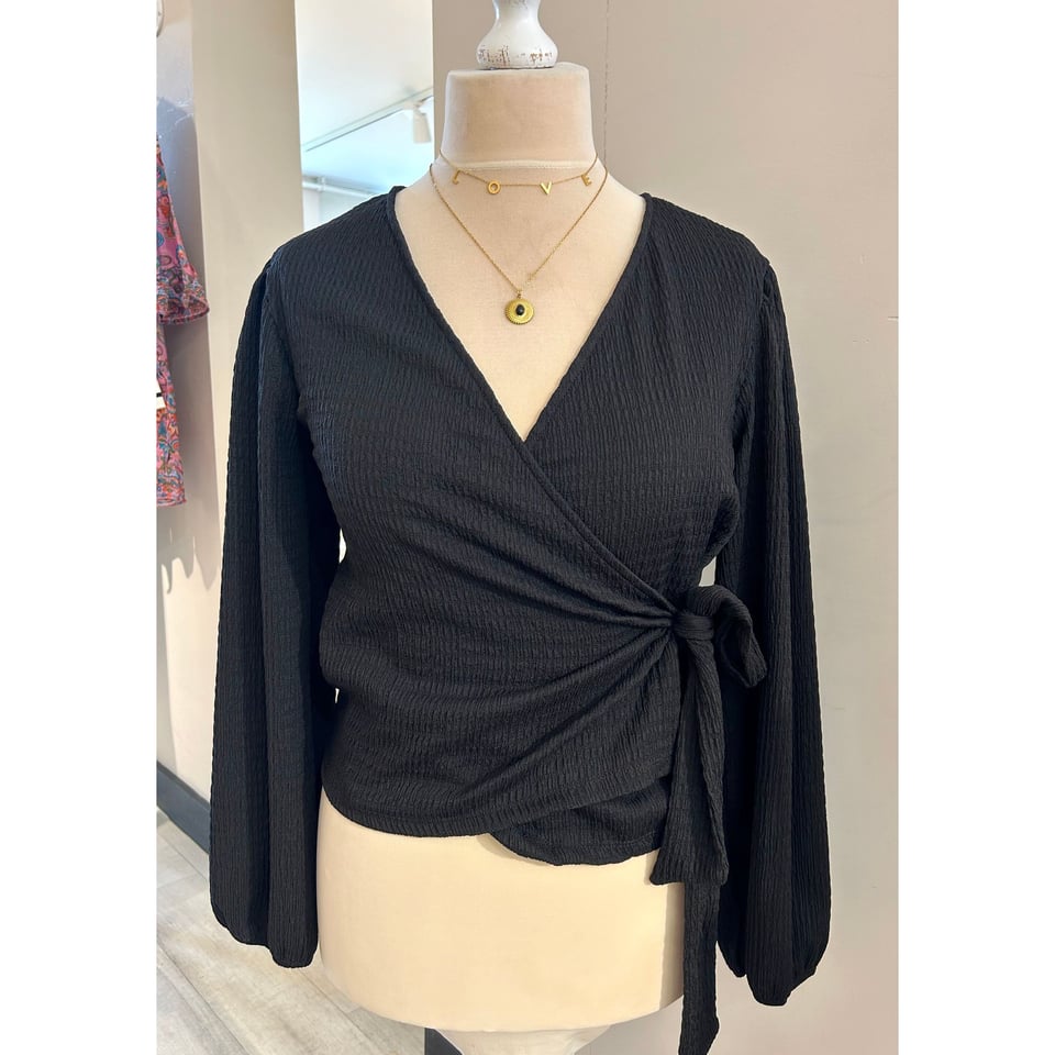 Spring Wikkelblouse / Black 