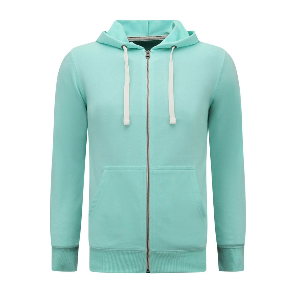Hoodie Heren Met Rits - Joggingshorts Heren - SET - Mint Groen