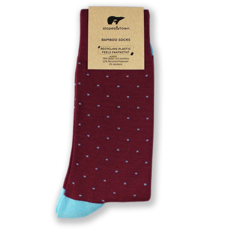 Bamboe sokken Dotty Burgundy - 42-46