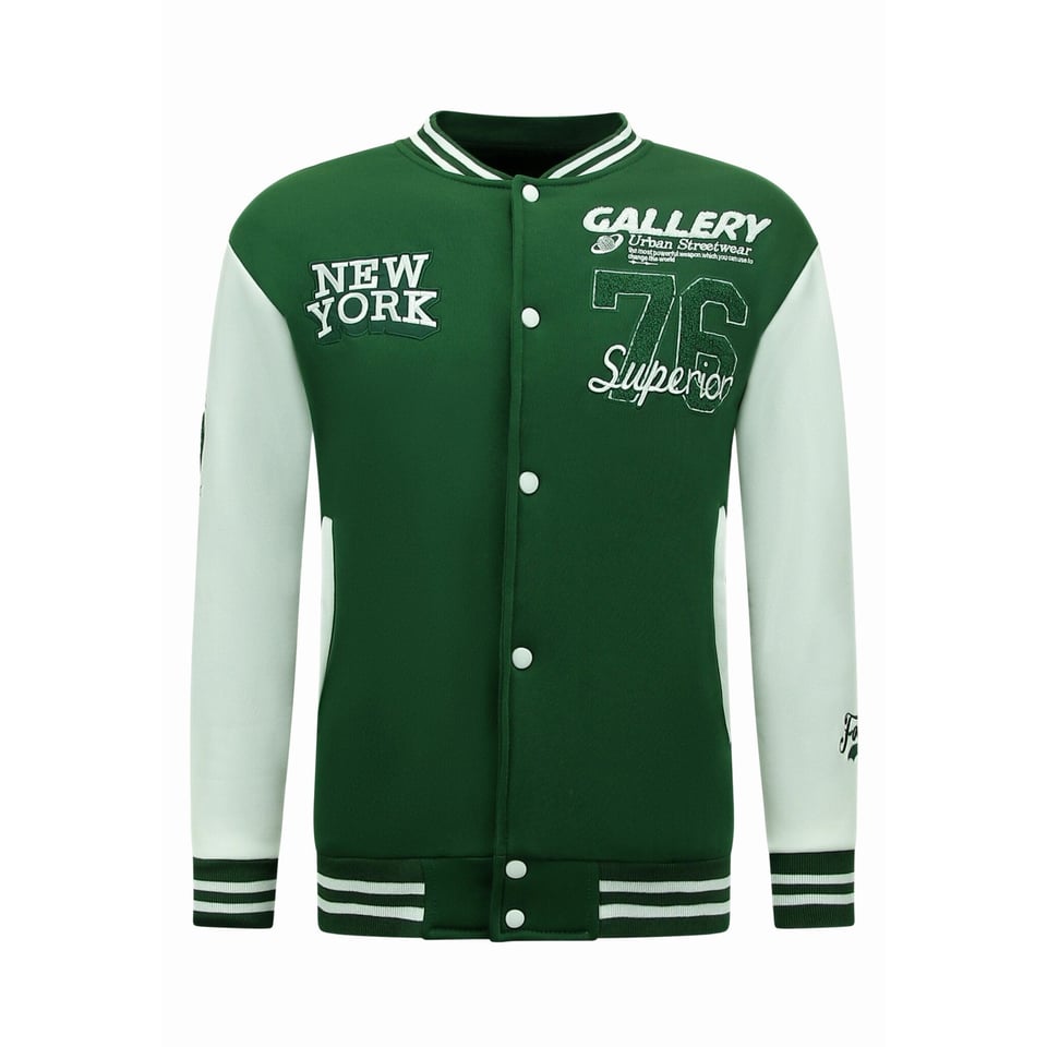 Baseball Jack Heren - College Jacket Heren - 902 - Groen