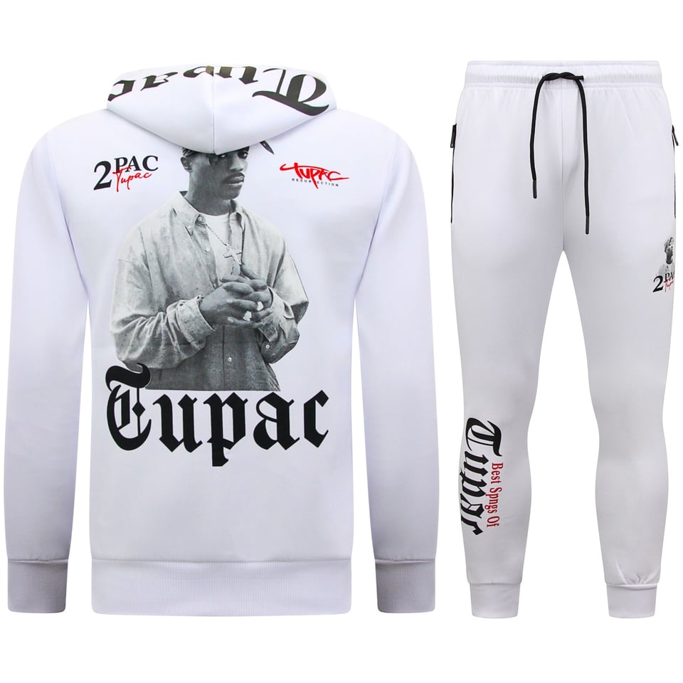 Joggingpakken Heren Tupac - Trainingspakken 2Pac- Huispakken - 10997 - Wit