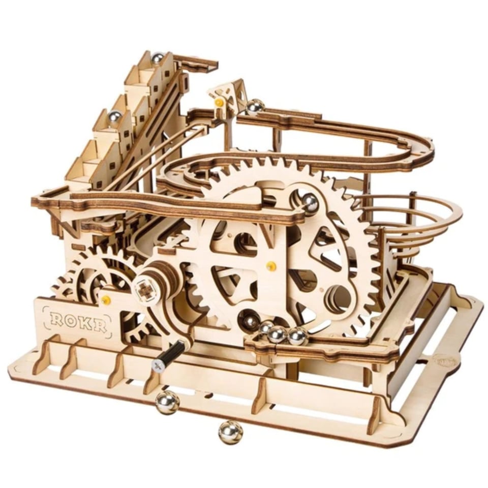 Marble Run waterwheel coaster Set Wooden 3D puzzle