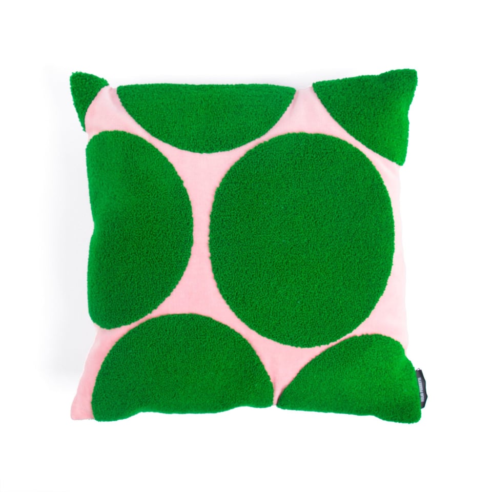 Kussen Groen/Roze - Helio Ferretti